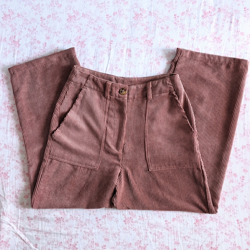 cotton on pink corduroy wide leg pants